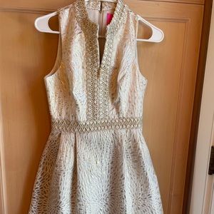 Lilly Pulitzer Franci Dress, gold, size 0